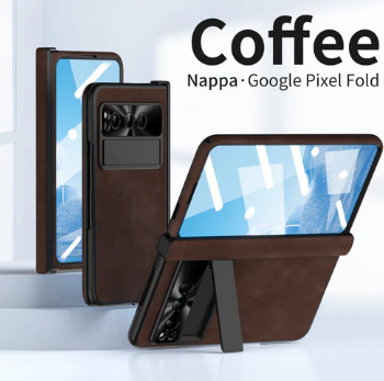 Plain Leather Google Pixel Fold Case - Folding Anti-Fall Hinge All-Inclusive Protective Case - FonKayz