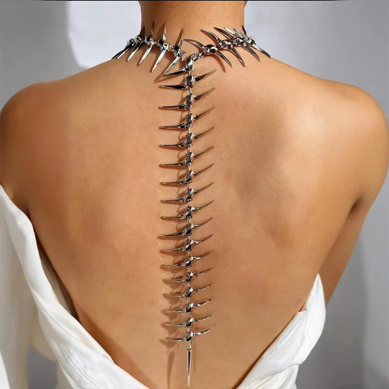 Vertebrae Body Chain Necklace – Gothic Spine Pendant Chain