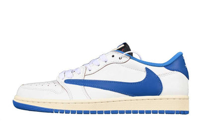 NovaVault Retro Court Low – Sail Blue Reverse Panel Sneaker