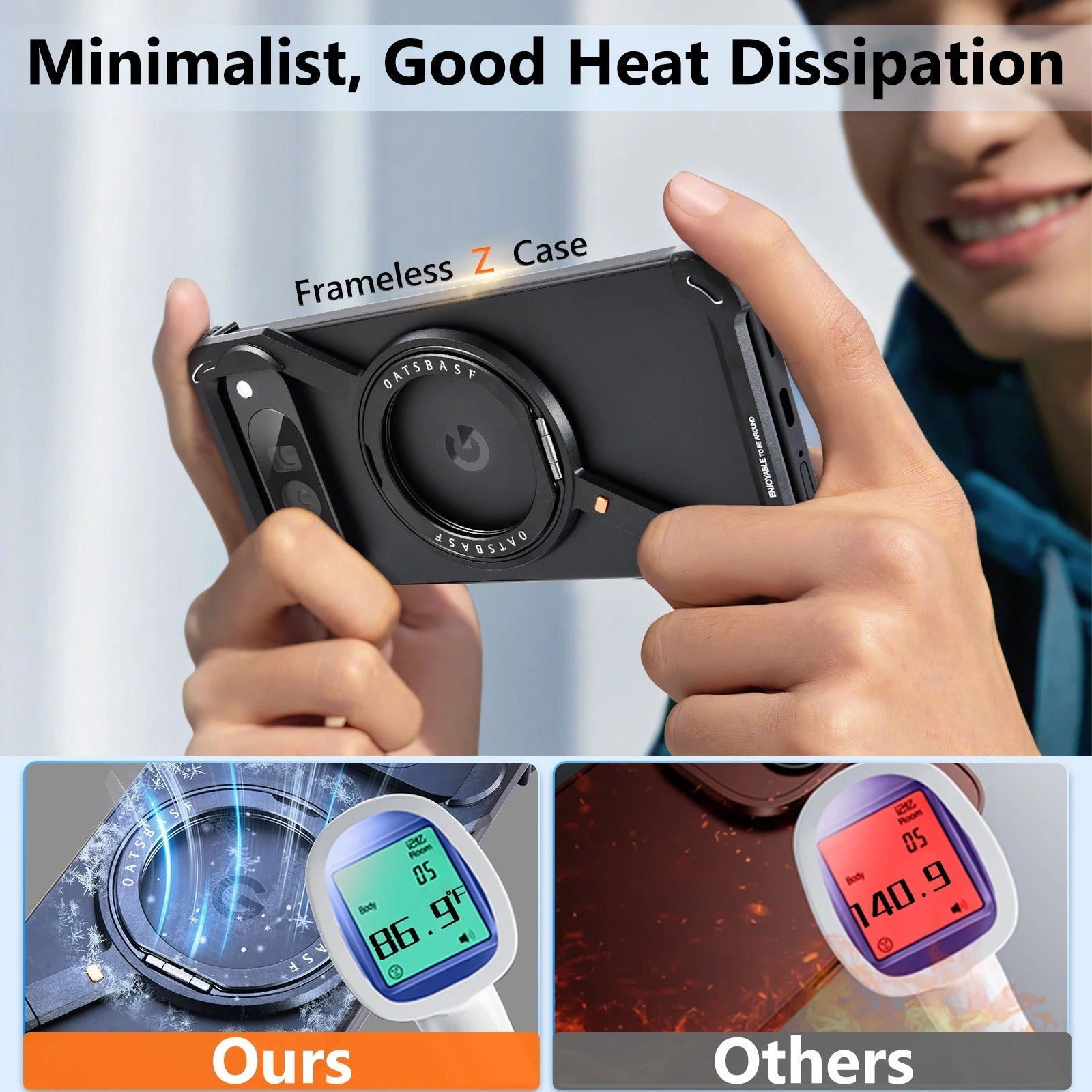 Minimalist Frameless Magsafe Magnetic Kickstand Holder Z Shape Case - FonKayz
