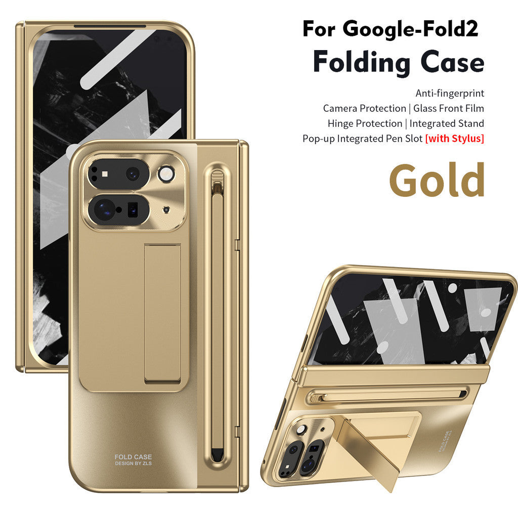 Luxury One-Piece Plating Folding Case for Google Pixel 9 Pro Fold - 360° Full Protection Folding Cover - FonKayz