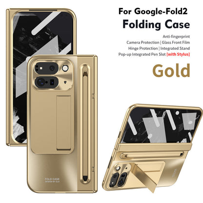 Luxury One-Piece Plating Folding Case for Google Pixel 9 Pro Fold - 360° Full Protection Folding Cover - FonKayz