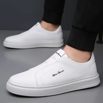 Slip-On Leather Trainers – Lightweight Casual Sneakers for Men