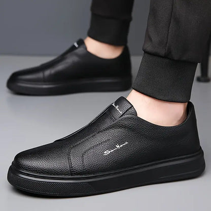Slip-On Leather Trainers – Lightweight Casual Sneakers for Men