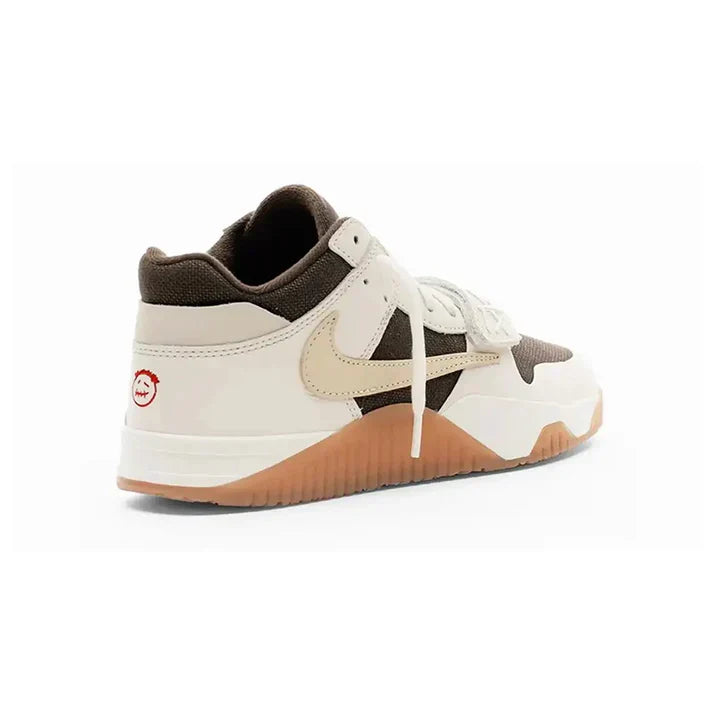 JumpFlex Strap Court – Sail & Olive Mixed-Material Sneaker