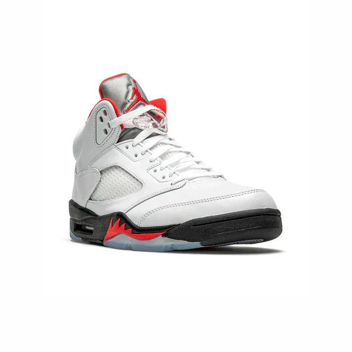Crimson Apex – Silver Crest Air-Cushion High-Top Sneaker