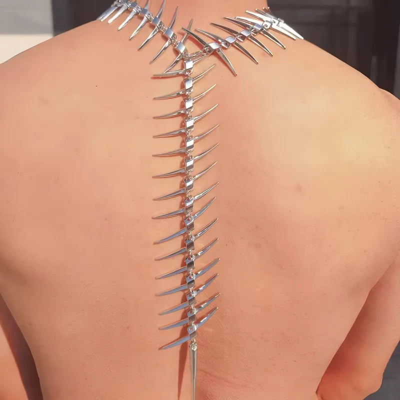 Vertebrae Body Chain Necklace – Gothic Spine Pendant Chain