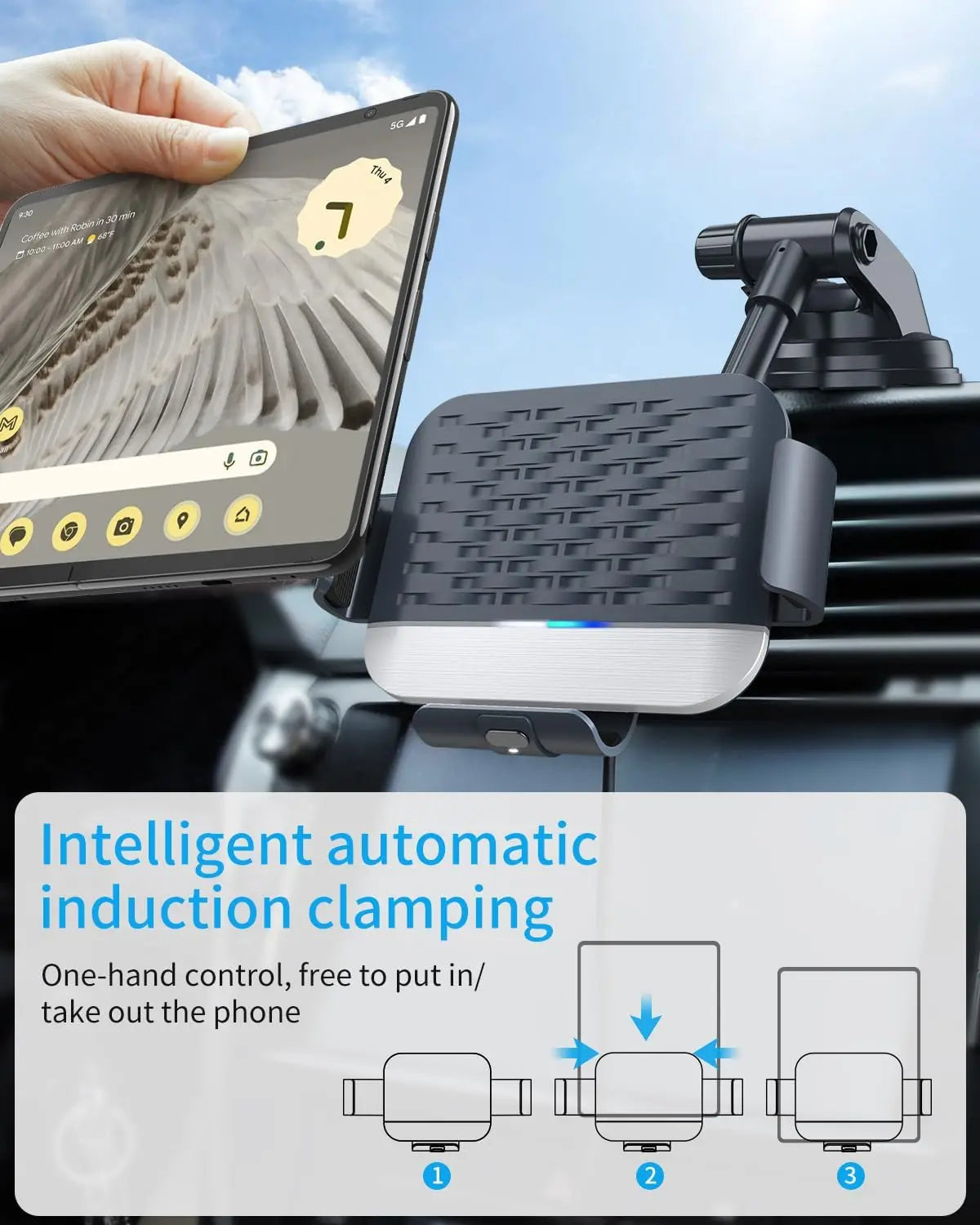 Fast Wireless Car Charger Mount for Google Pixel Fold - FonKayz