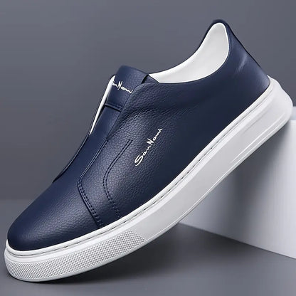 Slip-On Leather Trainers – Lightweight Casual Sneakers for Men