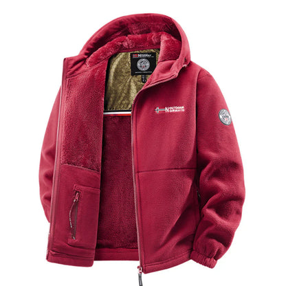 Hooded Thermal Fleece Jacket – Warm Full-Zip Winter Layer