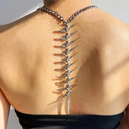 Vertebrae Body Chain Necklace – Gothic Spine Pendant Chain