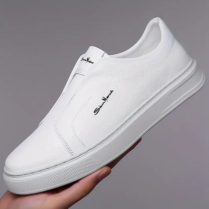 Slip-On Leather Trainers – Lightweight Casual Sneakers for Men