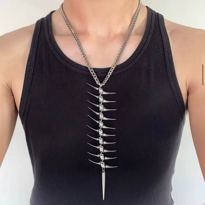 Vertebrae Body Chain Necklace – Gothic Spine Pendant Chain