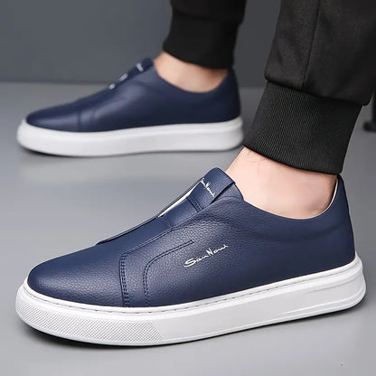 Slip-On Leather Trainers – Lightweight Casual Sneakers for Men
