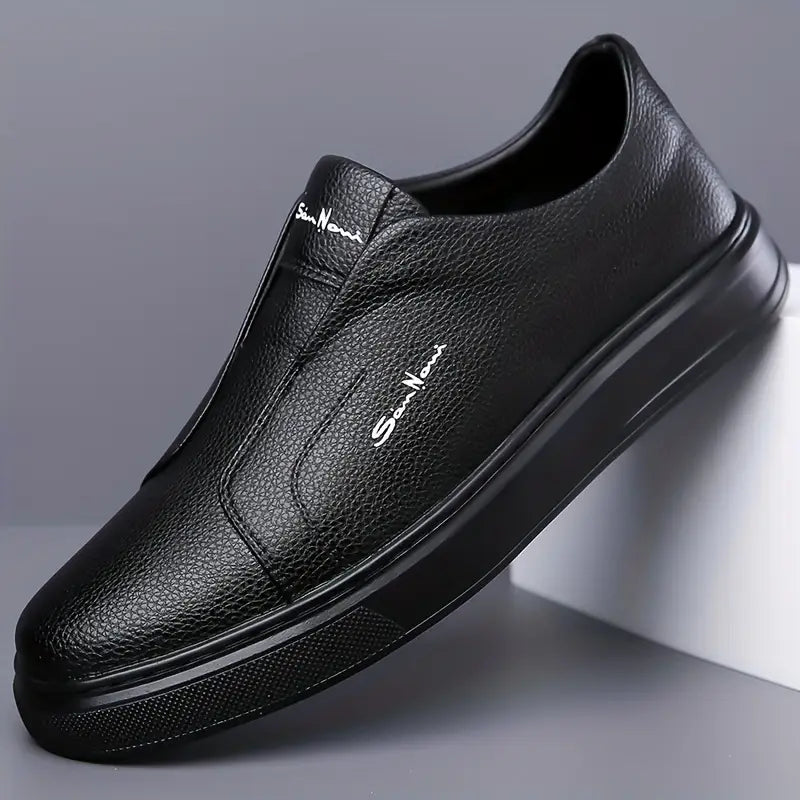 Slip-On Leather Trainers – Lightweight Casual Sneakers for Men