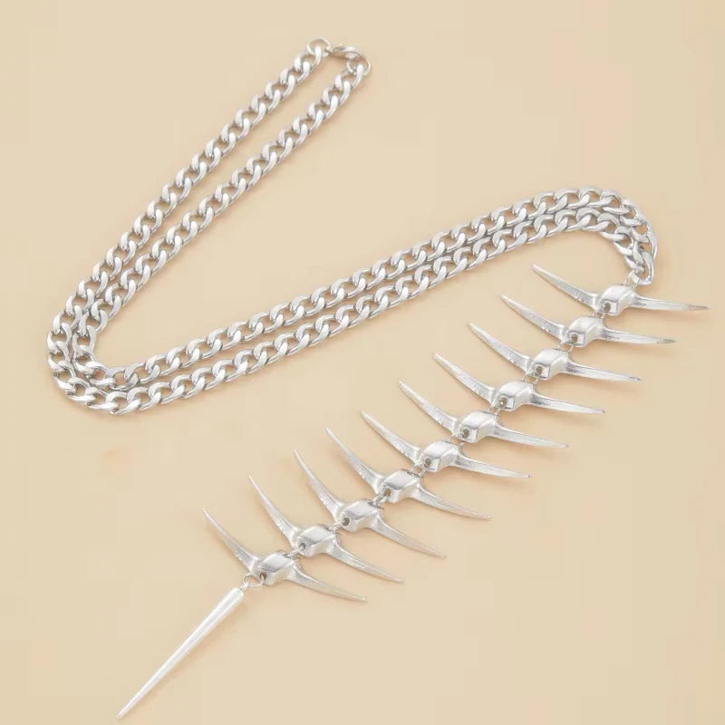 Vertebrae Body Chain Necklace – Gothic Spine Pendant Chain