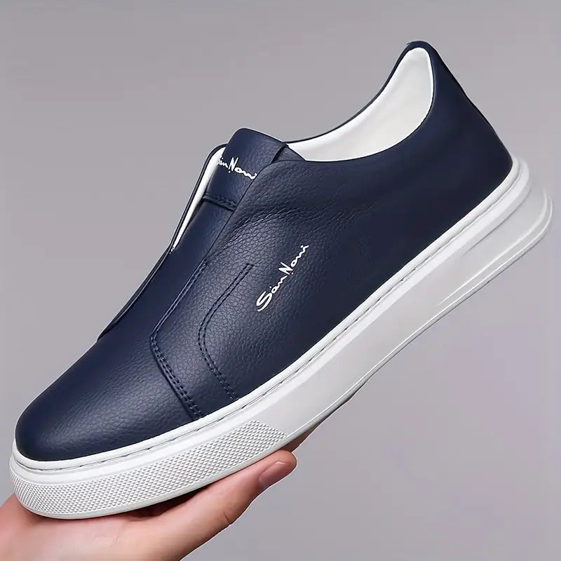 Slip-On Leather Trainers – Lightweight Casual Sneakers for Men