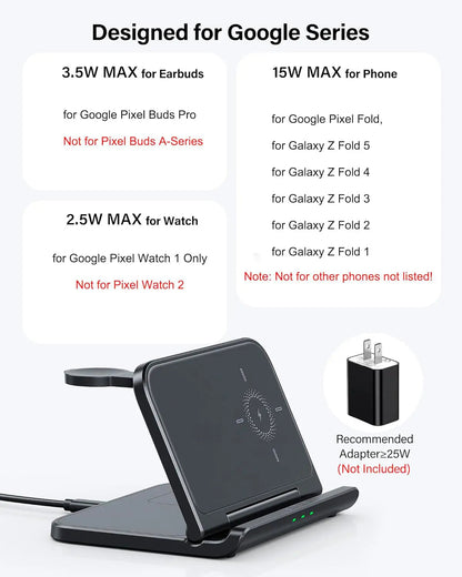 3 In 1 Fast Wireless Charger for Google Pixel Fold - FonKayz