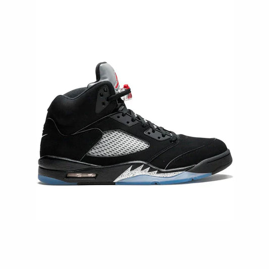 ShadowNova Flux-5 Retro High-Top Sneaker | Black Mesh Panel Court Style