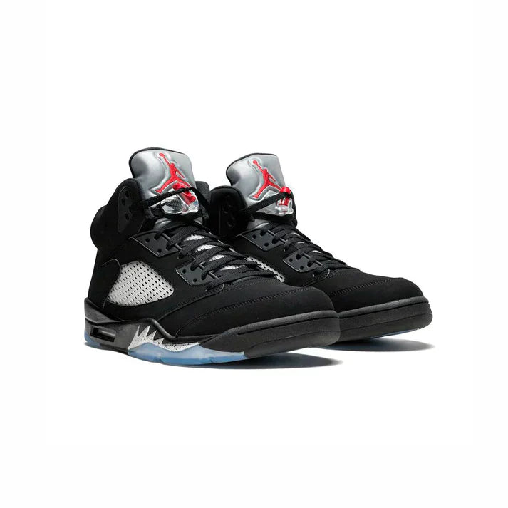 ShadowNova Flux-5 Retro High-Top Sneaker | Black Mesh Panel Court Style