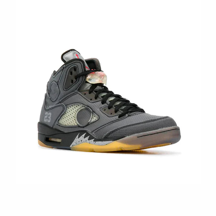 NightForm Void-5 Tech Mesh High-Top Sneaker | Charcoal & Gum Retro Tech Style
