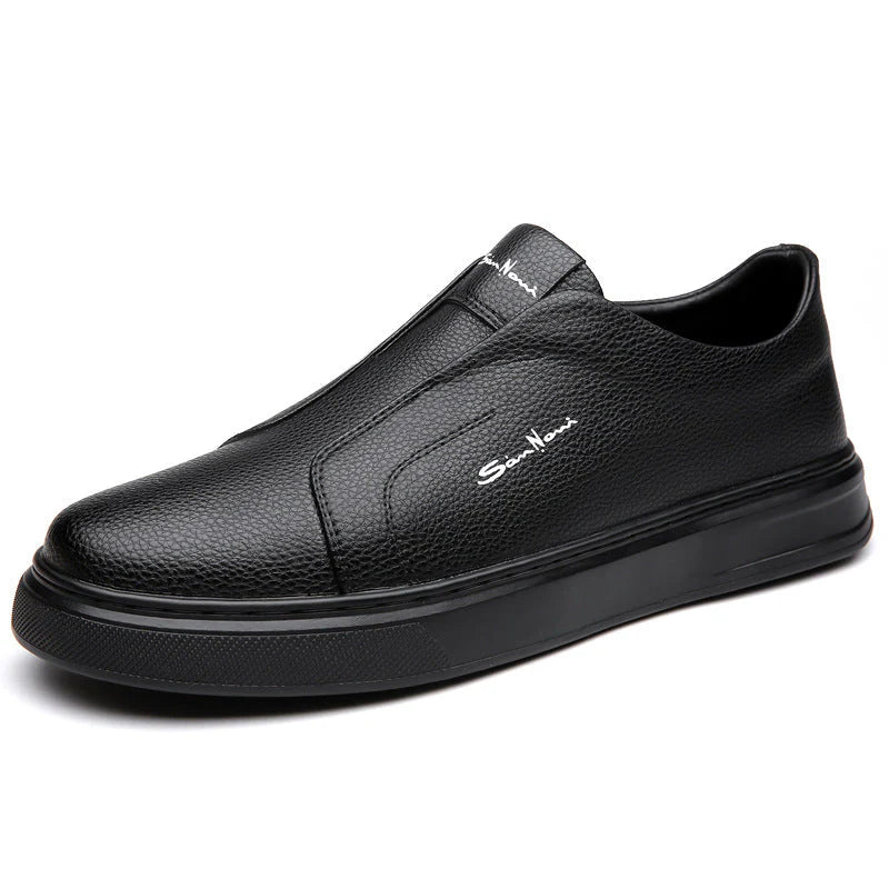 Slip-On Leather Trainers – Lightweight Casual Sneakers for Men