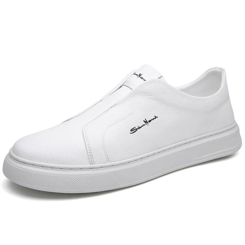 Slip-On Leather Trainers – Lightweight Casual Sneakers for Men