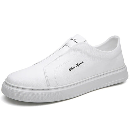 Slip-On Leather Trainers – Lightweight Casual Sneakers for Men
