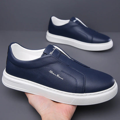 Slip-On Leather Trainers – Lightweight Casual Sneakers for Men