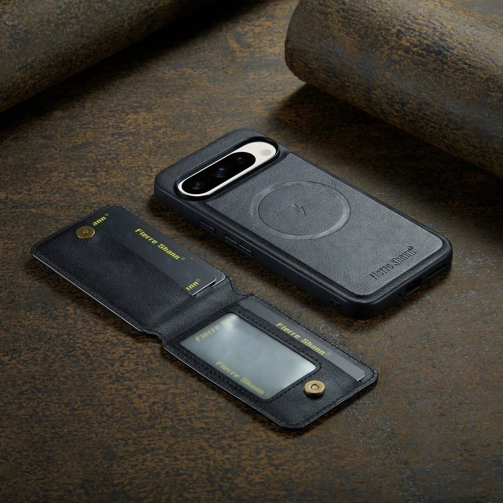 Leather Case with Wallet For Google Pixel 9 Series - FonKayz
