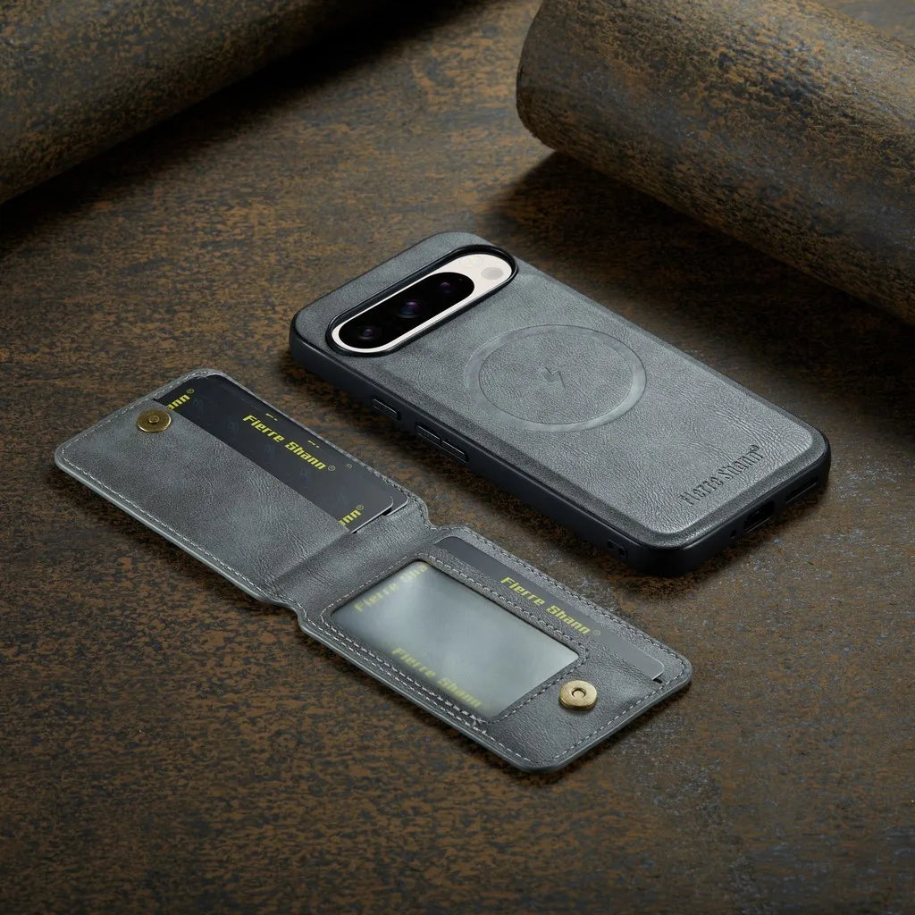 Leather Case with Wallet For Google Pixel 9 Series - FonKayz