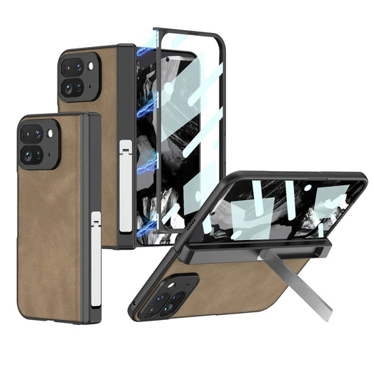 Leather Case with Stand For Google Pixel 9 Pro Fold - FonKayz