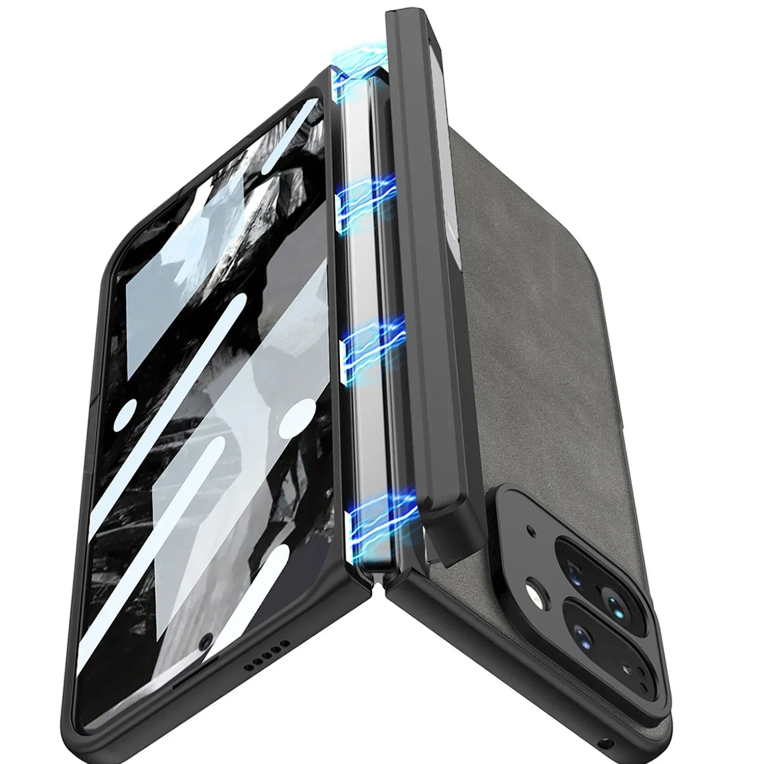 Leather Case with Stand For Google Pixel 9 Pro Fold - FonKayz