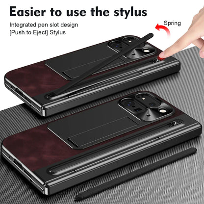 Leather Case With Touch Pen For Google Pixel 9 Pro Fold - FonKayz