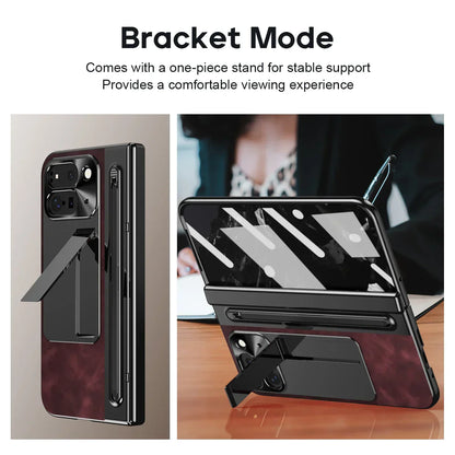 Leather Case With Touch Pen For Google Pixel 9 Pro Fold - FonKayz