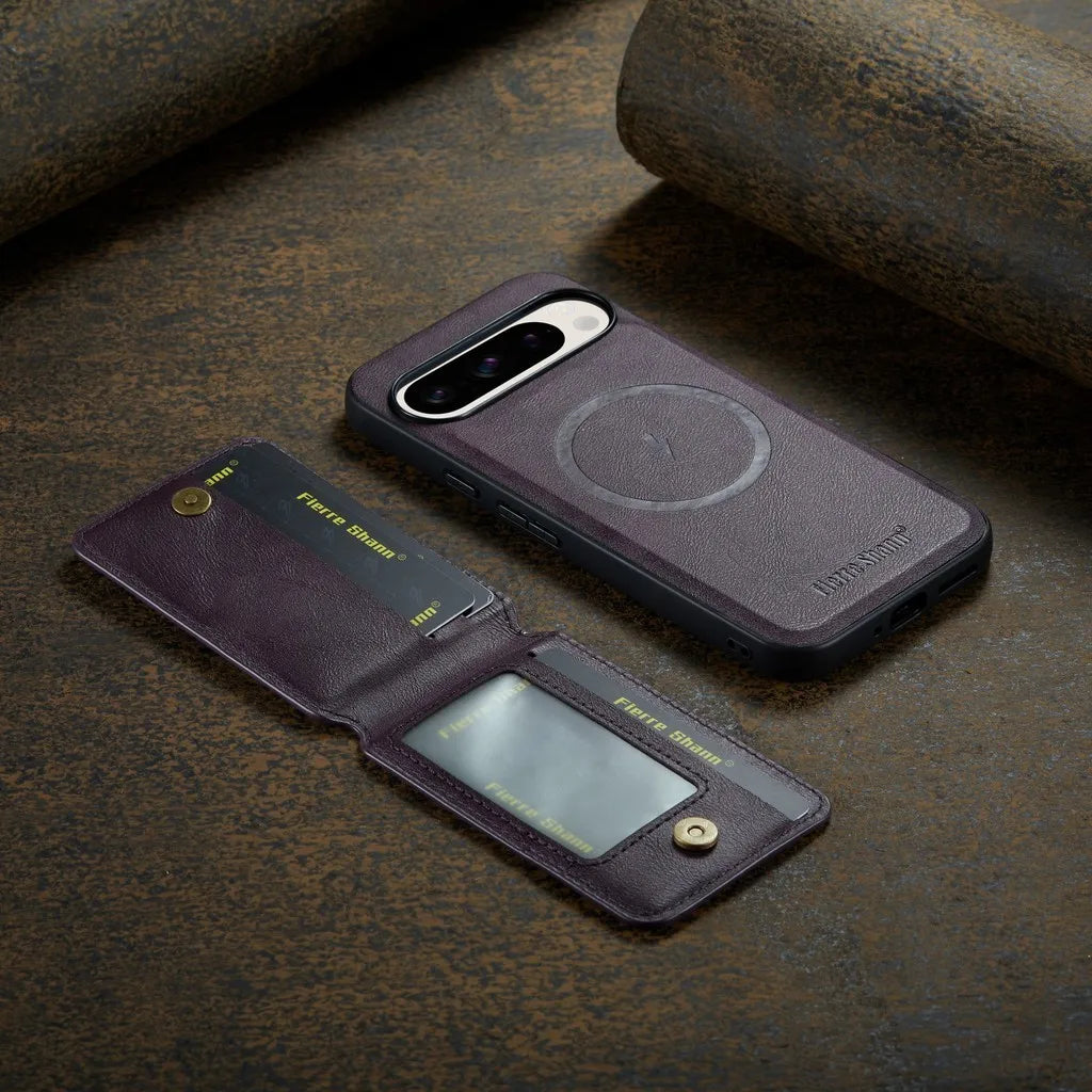 Leather Case with Wallet For Google Pixel 9 Series - FonKayz