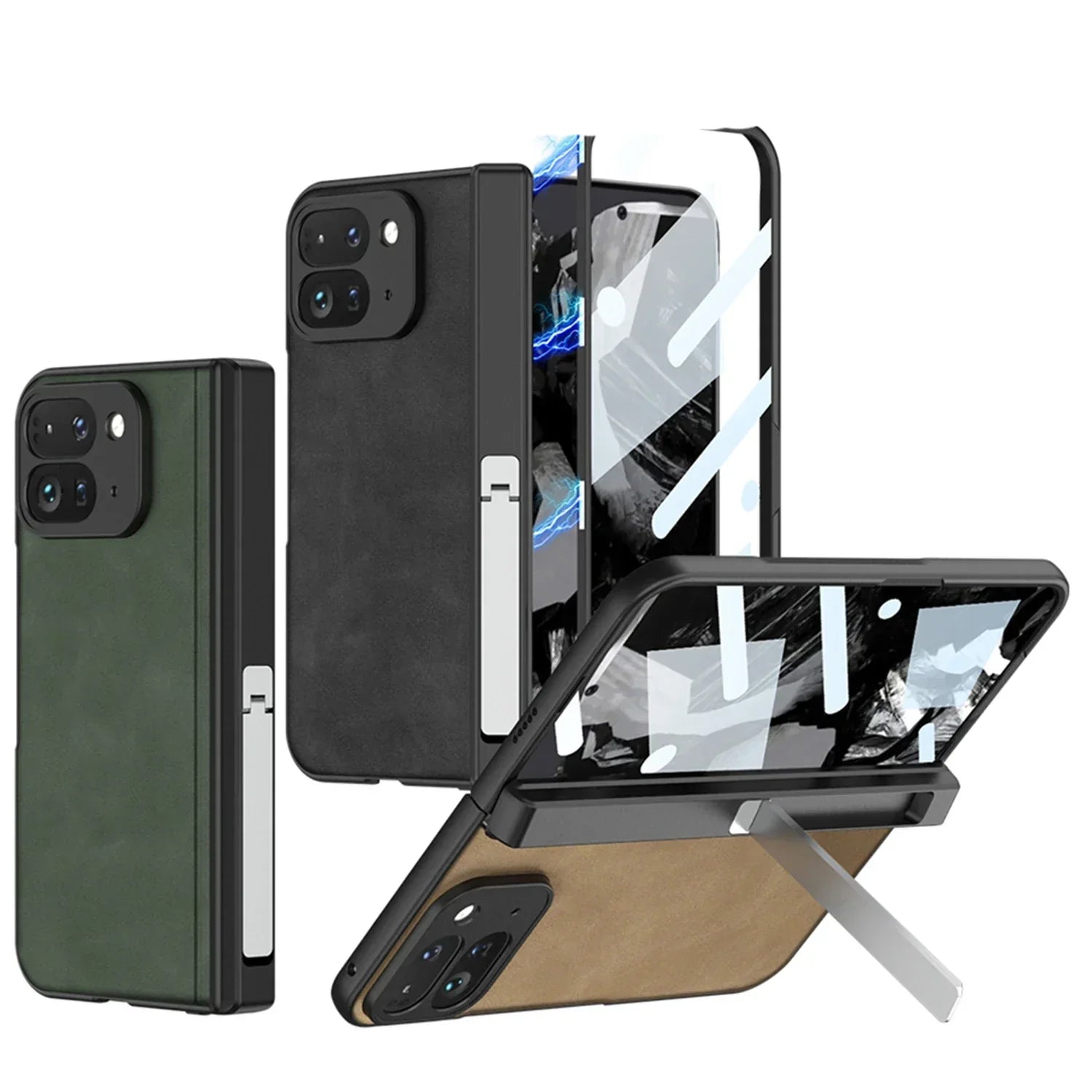 Leather Case with Stand For Google Pixel 9 Pro Fold - FonKayz