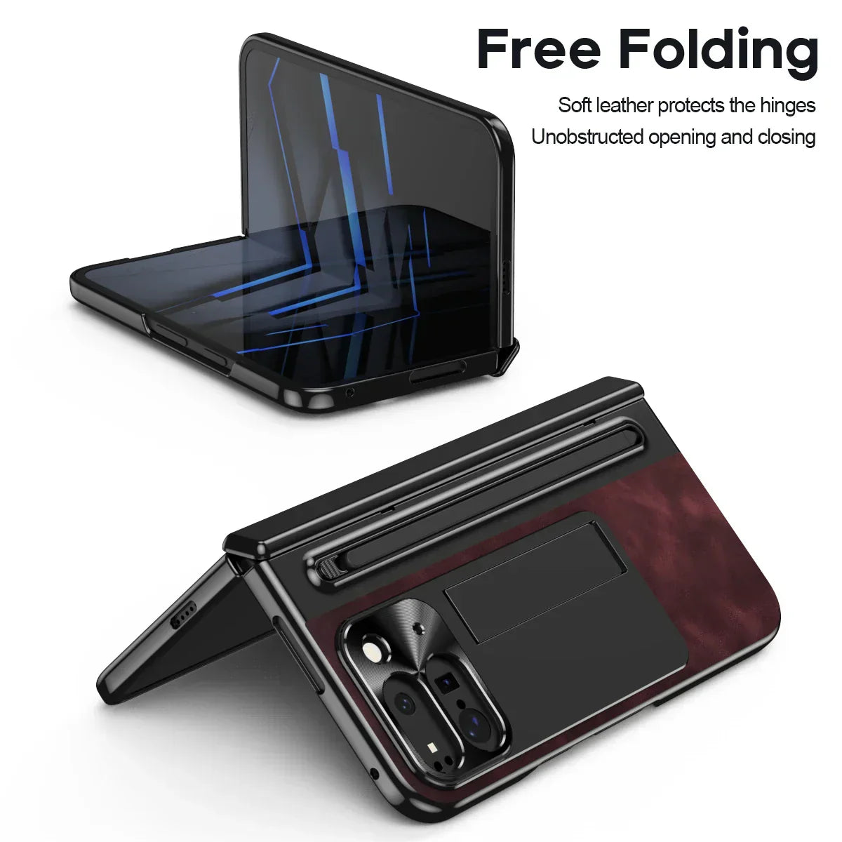 Leather Case With Touch Pen For Google Pixel 9 Pro Fold - FonKayz