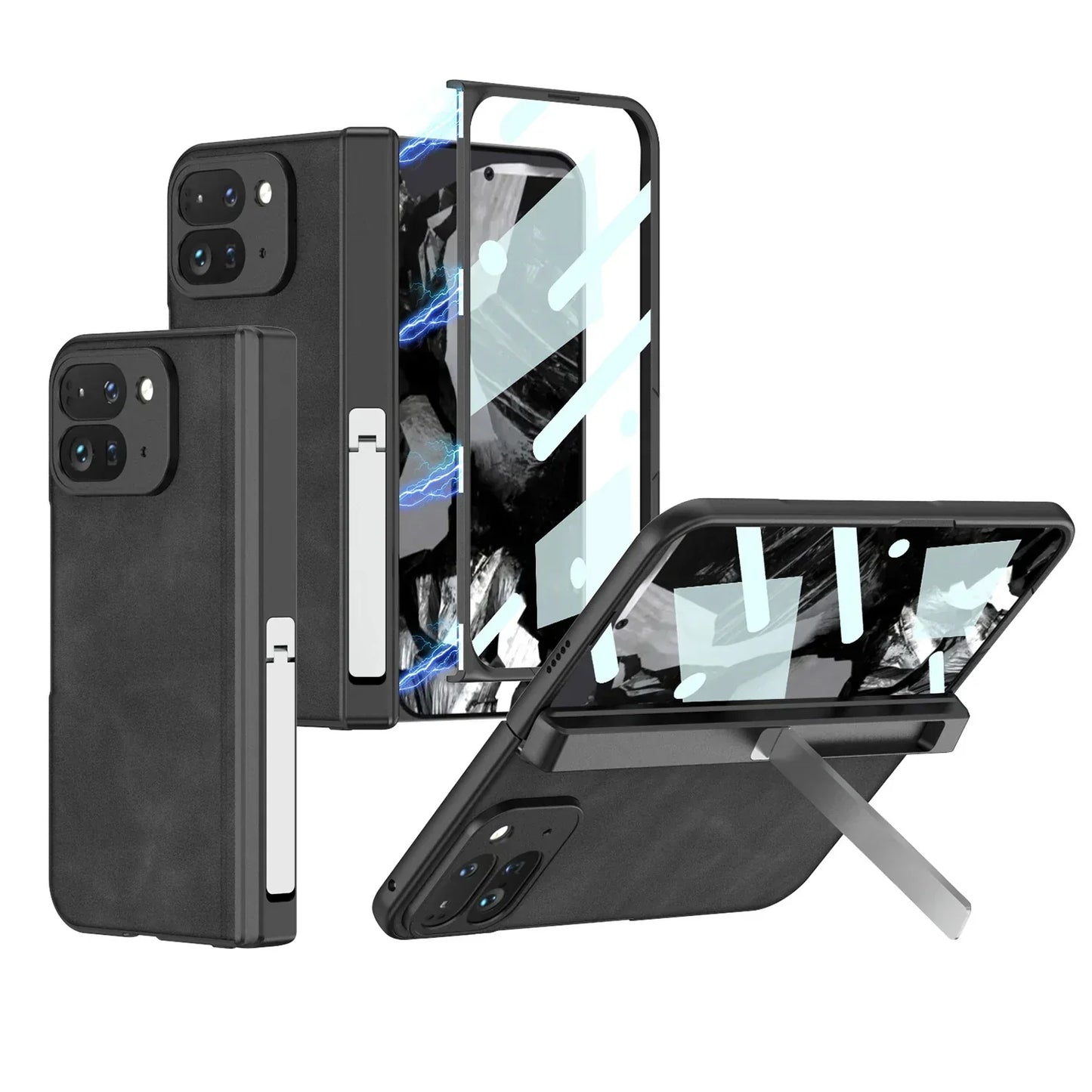 Leather Case with Stand For Google Pixel 9 Pro Fold - FonKayz