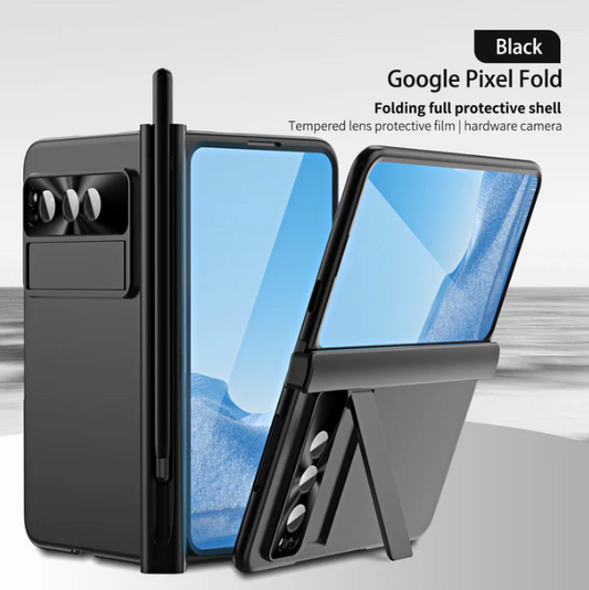 Google Pixel Fold Shell - All-Inclusive Protection Case with Double Pen Slot, Hinge, and Front Screen Protector - FonKayz