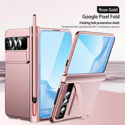 Google Pixel Fold Shell - All-Inclusive Protection Case with Double Pen Slot, Hinge, and Front Screen Protector - FonKayz