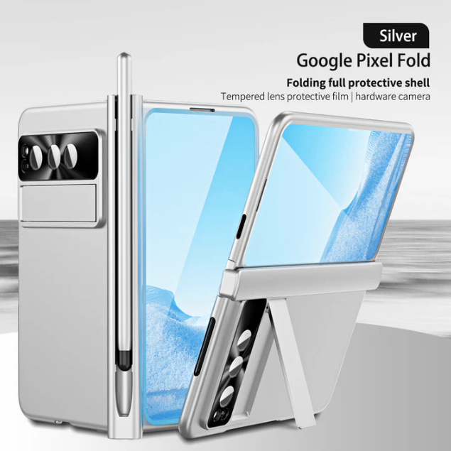 Google Pixel Fold Shell - All-Inclusive Protection Case with Double Pen Slot, Hinge, and Front Screen Protector - FonKayz