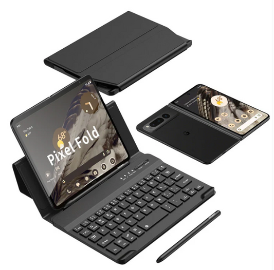 Google Pixel Fold Keyboard Holster Case with Pen Slot and Stylus - FonKayz