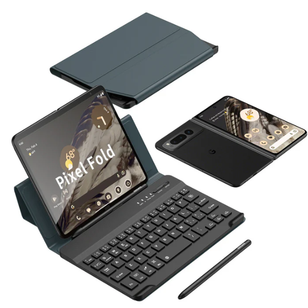 Google Pixel Fold Keyboard Holster Case with Pen Slot and Stylus - FonKayz
