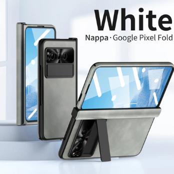 Plain Leather Google Pixel Fold Case - Folding Anti-Fall Hinge All-Inclusive Protective Case - FonKayz