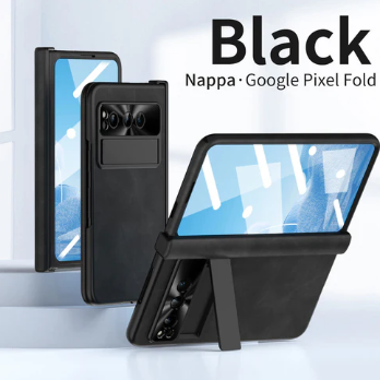 Plain Leather Google Pixel Fold Case - Folding Anti-Fall Hinge All-Inclusive Protective Case - FonKayz