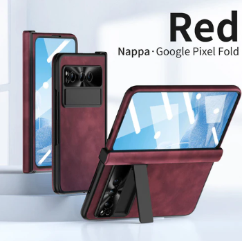 Plain Leather Google Pixel Fold Case - Folding Anti-Fall Hinge All-Inclusive Protective Case - FonKayz
