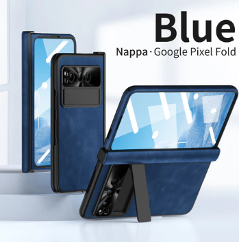 Plain Leather Google Pixel Fold Case - Folding Anti-Fall Hinge All-Inclusive Protective Case - FonKayz