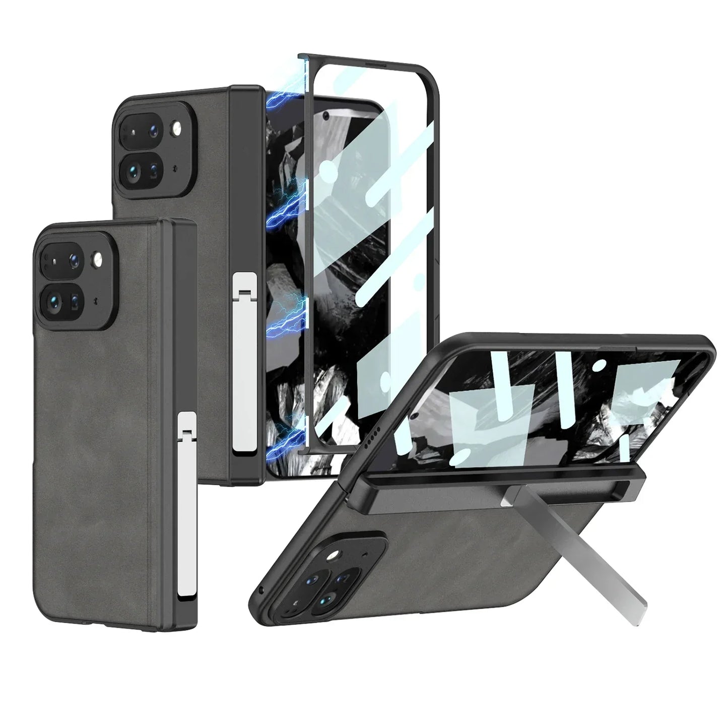 Leather Case with Stand For Google Pixel 9 Pro Fold - FonKayz