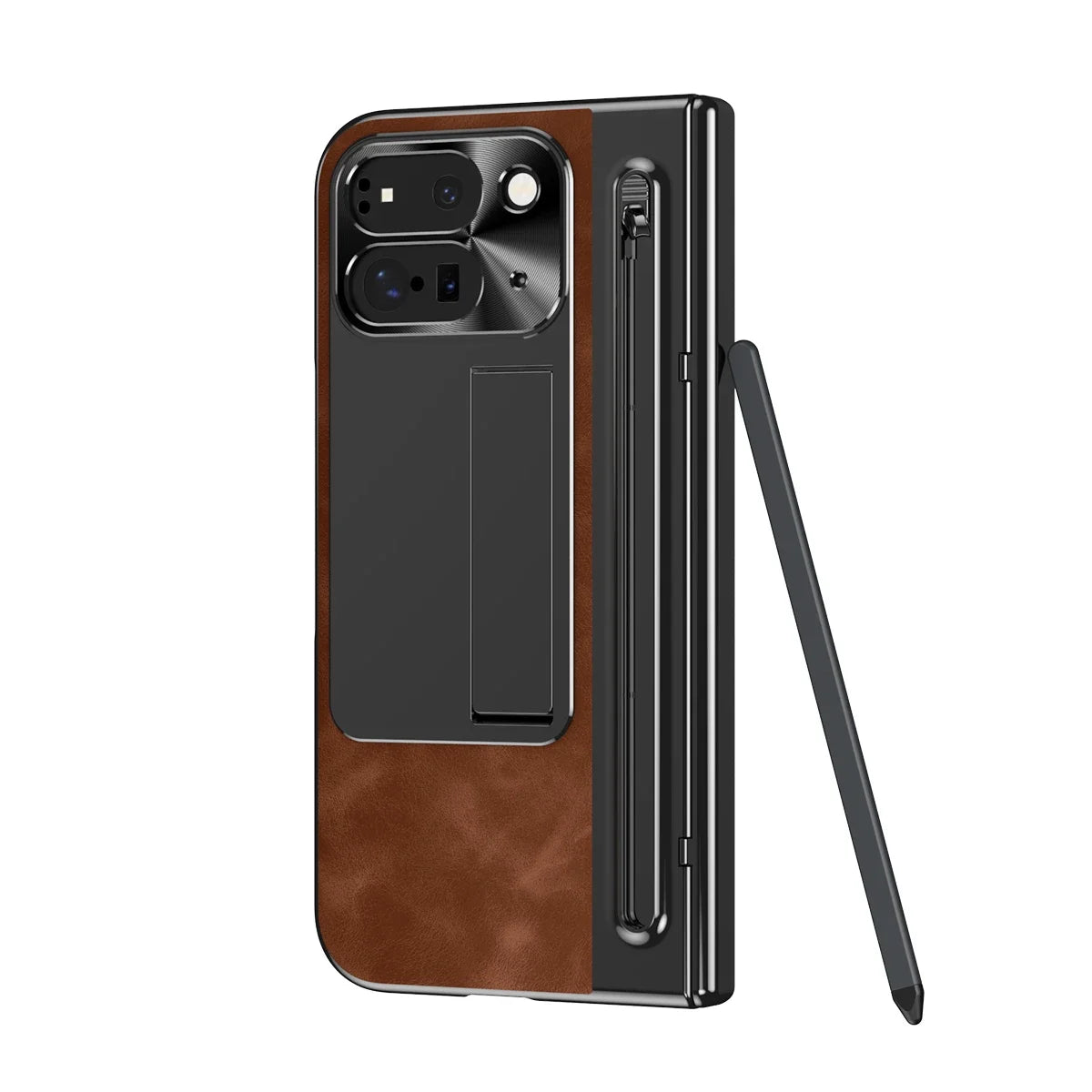 Leather Case With Touch Pen For Google Pixel 9 Pro Fold - FonKayz